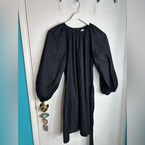 Reformation Rennae Dress midi length puffy sleeves waist tide - Picture 3 of 12